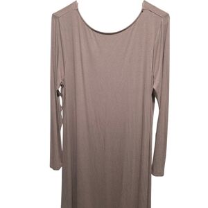 Old Navy Long Sleeve Midi Dress in Taupe